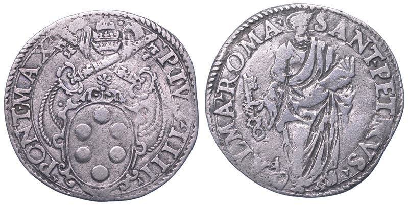 STATO PONTIFICIO. PIO IV, 1559-1565. Giulio. Roma.  - Auction Light Numismatics - Cambi Casa d'Aste