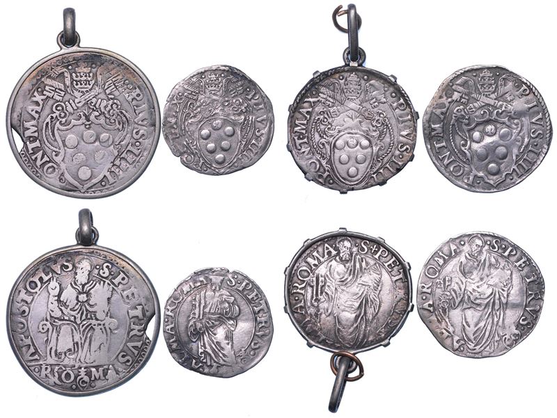 STATO PONTIFICIO. PIO IV, 1559-1565. Lotto di quattro monete.  - Asta Numismatica Light - Cambi Casa d'Aste