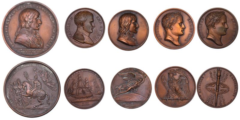 FRANCIA. NAPOLEONE I, 1804-1815. Lotto di cinque medaglie.  - Auction Light Numismatics - Cambi Casa d'Aste