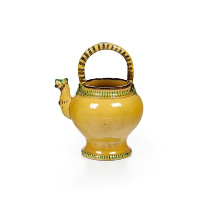 Versatoio con beccuccio zoomorfo, Maiolica, Liguria, XIX-XX secolo