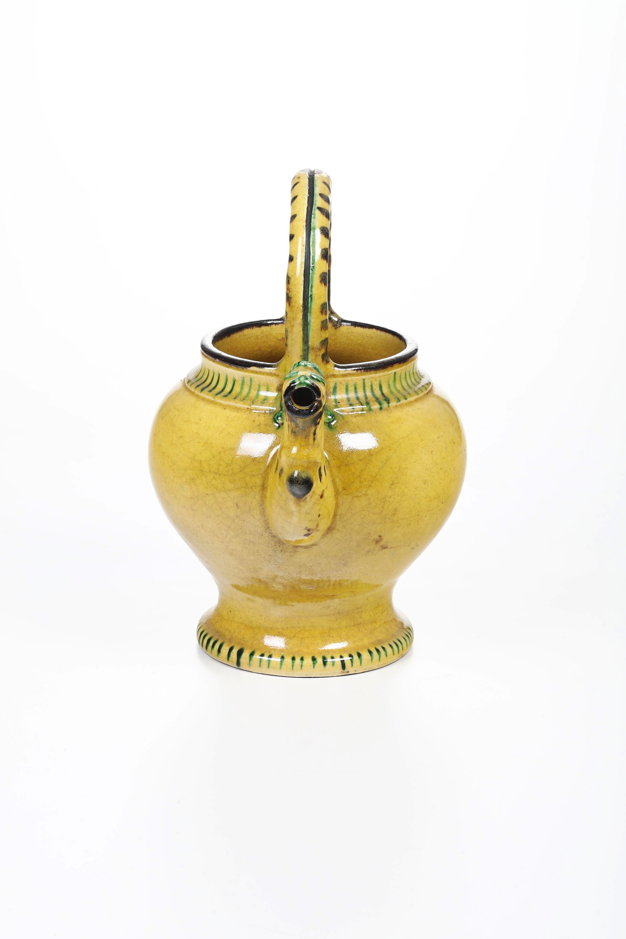 Versatoio con beccuccio zoomorfo, Maiolica, Liguria, XIX-XX secolo