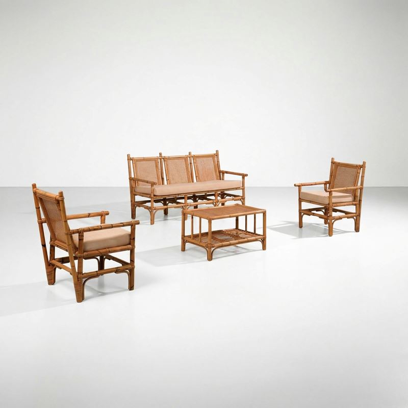 Divano, tavolo basso e due poltrone  - Asta Design Lab - Cambi Casa d'Aste