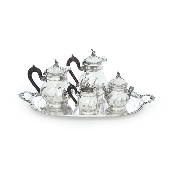 Servizio da tè e caffè. Argenteria toscana del XX secolo, argentiere Pampaloni, Firenze