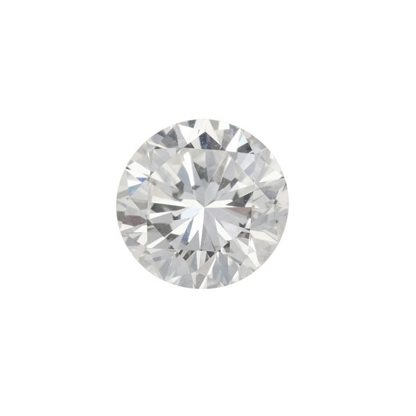 Diamante taglio brillante di ct 2.52, colore I, caratteristiche interne VS1, fluorescenza UV nulla