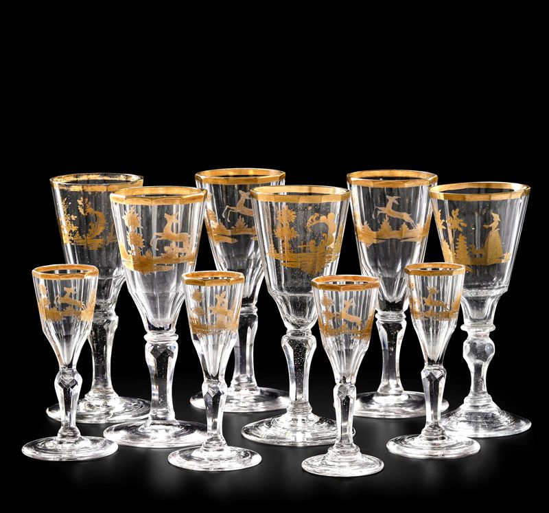 Set di calici veneziani Murano, XIX-XX secolo    - Auction L'Art de la Table - Cambi Casa d'Aste