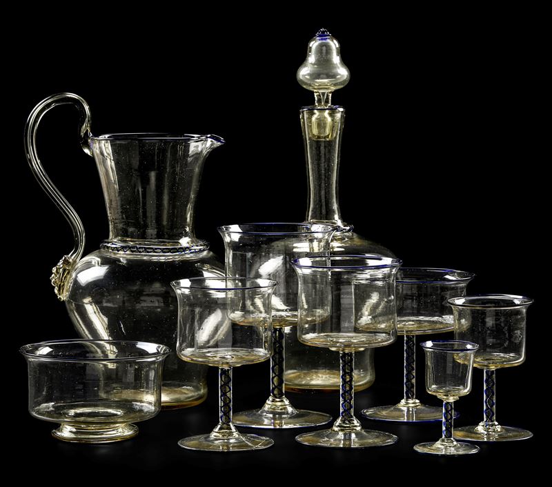 Servizio di calici Murano, Vittorio Zecchin (?), XX secolo   - Auction L'Art de la Table - Cambi Casa d'Aste