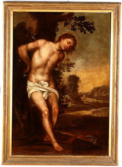 Scuola del XVII secolo, San Sebastiano, olio su tela