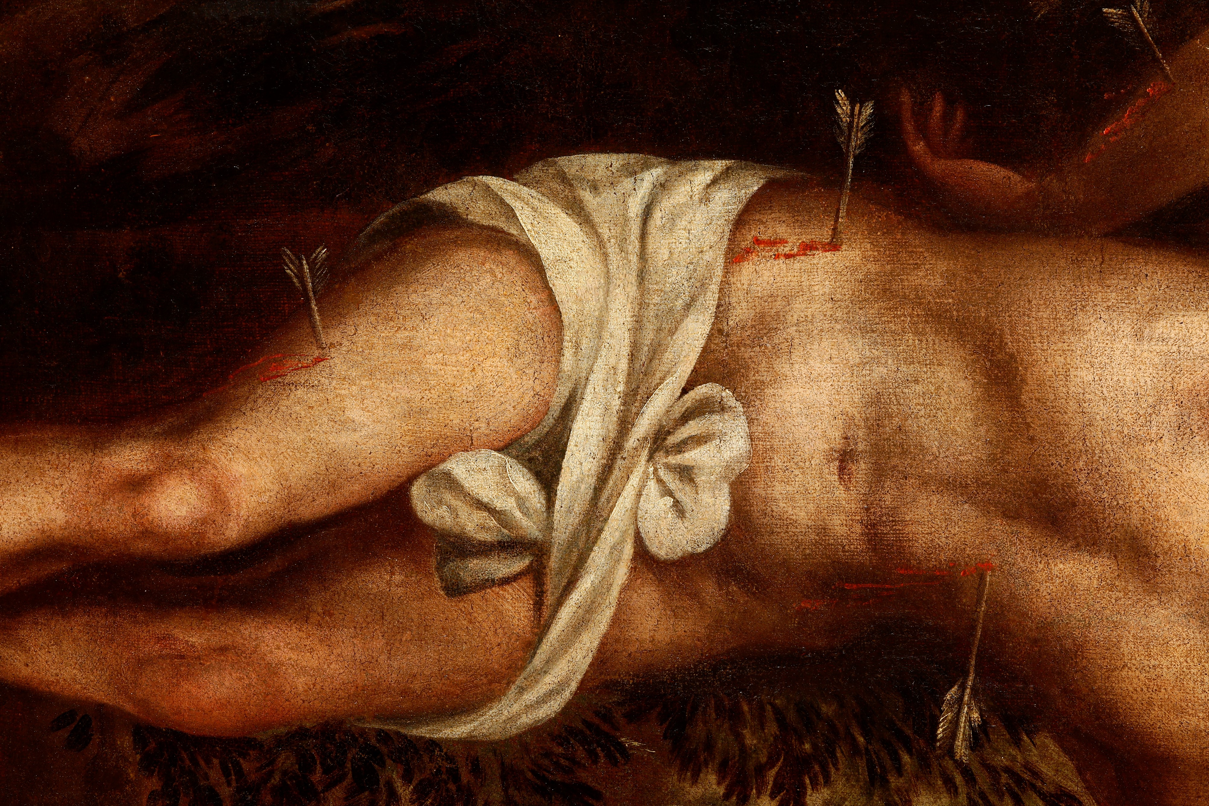Scuola del XVII secolo, San Sebastiano, olio su tela