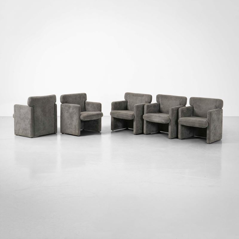 Tecno : Cinque poltrone mod. PS148  - Asta Design Lab - Cambi Casa d'Aste