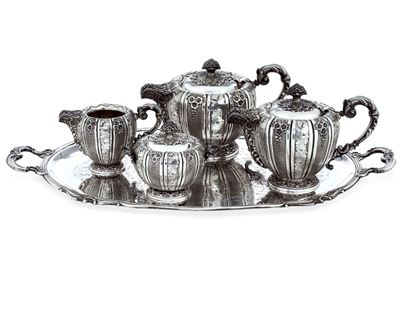 Servizio da Tè e Caffè. Argenteria Italiana del XX Secolo, Argentiere I.M.a., Alessandria