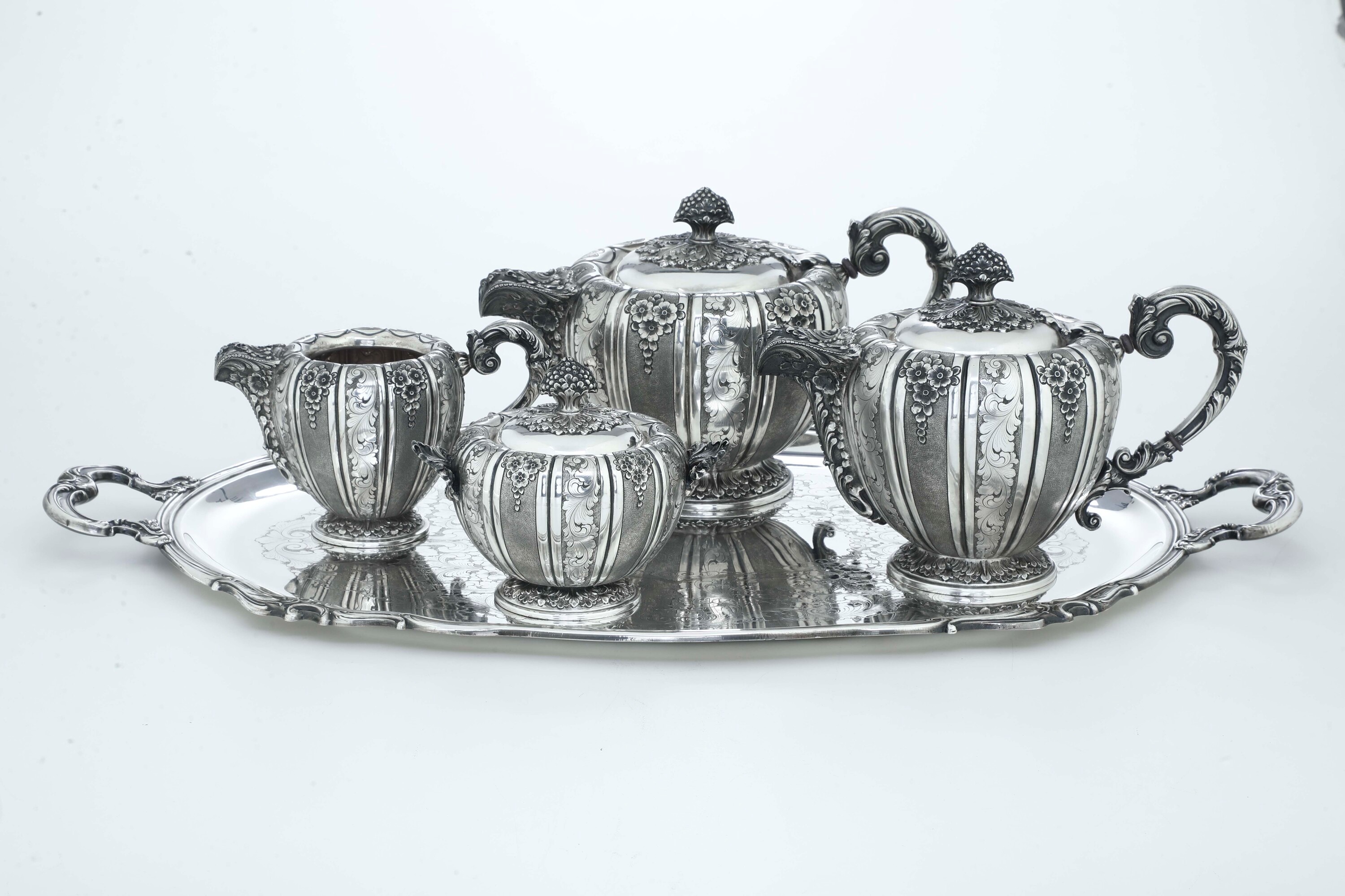 Servizio da Tè e Caffè. Argenteria Italiana del XX Secolo, Argentiere I.M.a., Alessandria