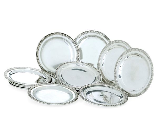 Dodici piattini da burro. Argenteria italiana del XX secolo, argentiere I.M.A., ALessandria