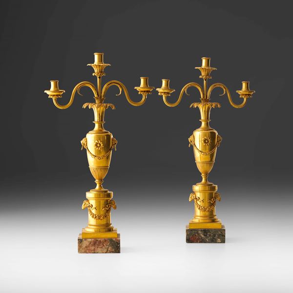 Coppia di candelabri. XVIII-XIX secolo