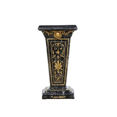 Colonna reggivaso, balaustro in terraglia dipinta con fregi dorati (XX secolo)