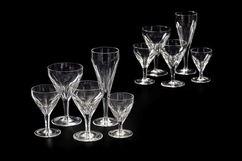 Servizio di calici Probabilmente Belgio, Manifattura Val Saint Lambert, XX secolo   - Asta L'Art de la Table - Cambi Casa d'Aste