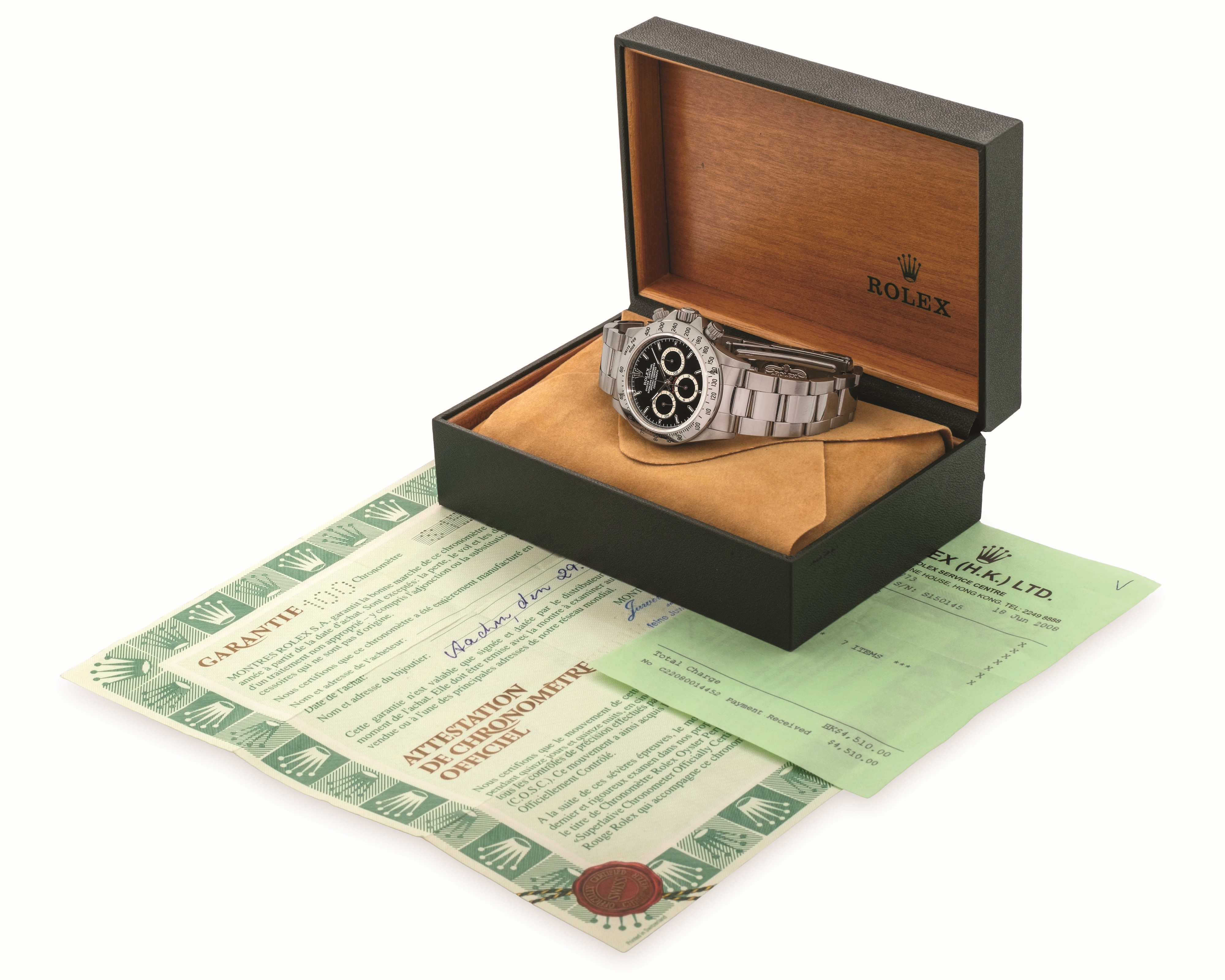 Rolex - Daytona “Zenith” ref. 16520, quadrante nero con contatori bianchi, circa 1994