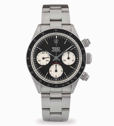 Cosmograph Daytona 'Small Red' ref 6263, quadrante nero con contatori a contrasto, circa 1978