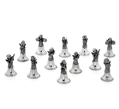 Gruppo di Dodici Campanelli/segnaposto. Argenteria Artistica Fiorentina del XX-XXI Secolo, Argent...