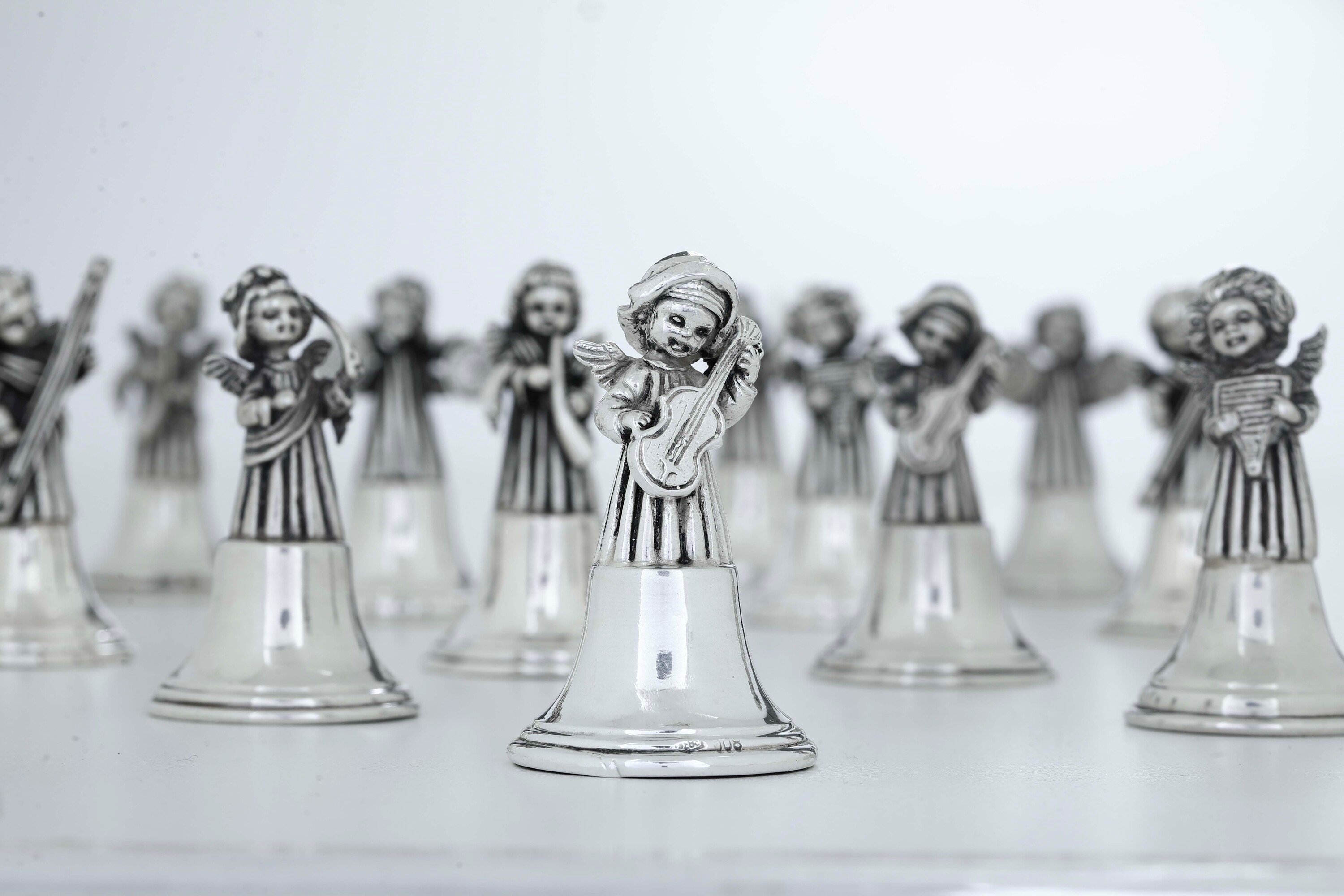 Gruppo di Dodici Campanelli/segnaposto. Argenteria Artistica Fiorentina del XX-XXI Secolo, Argent...