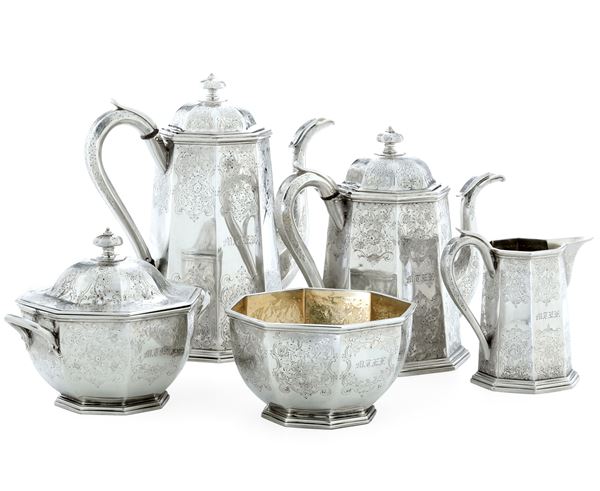 Importante servizio da tè. Tiffany, U.S.A., Grosjean & Woodward, Broadway 1853-1865