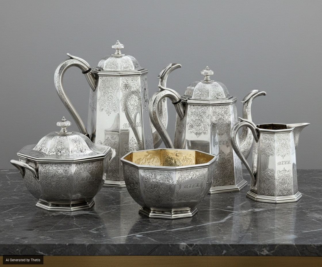 Importante Servizio da Tè. Tiffany, U.s.a., Grosjean & Woodward, Broadway 1853-1865