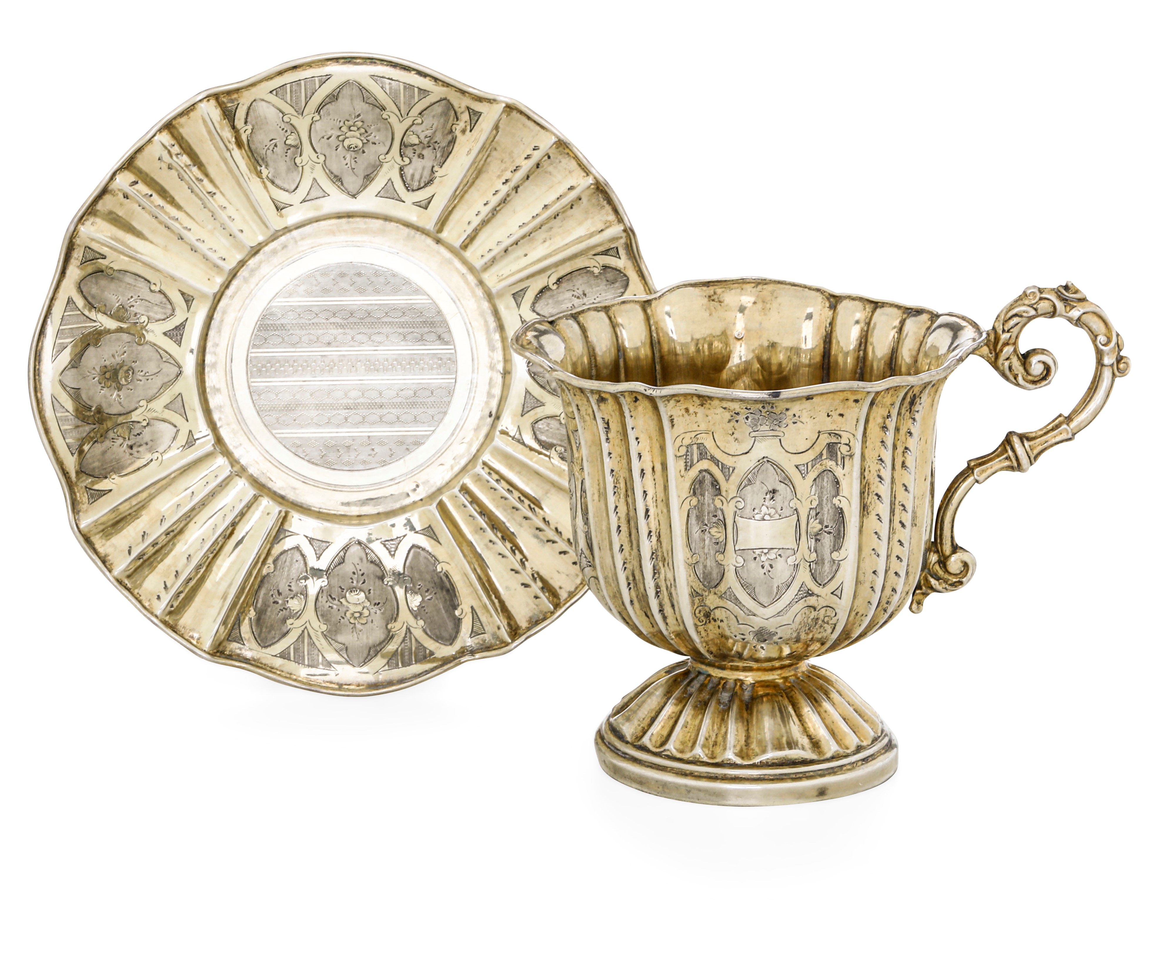 Tazza con Piatto. Francia o Russia, XIX Secolo Piatto Cm15,5