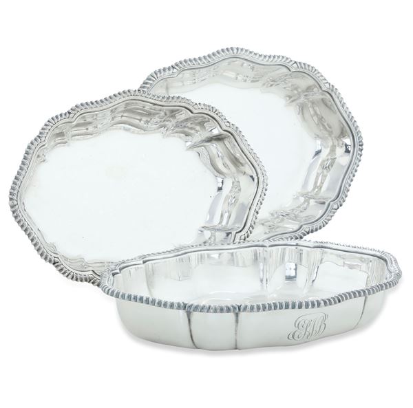 Tre cestini ovali. Tiffany, U.S.A., XIX secolo 