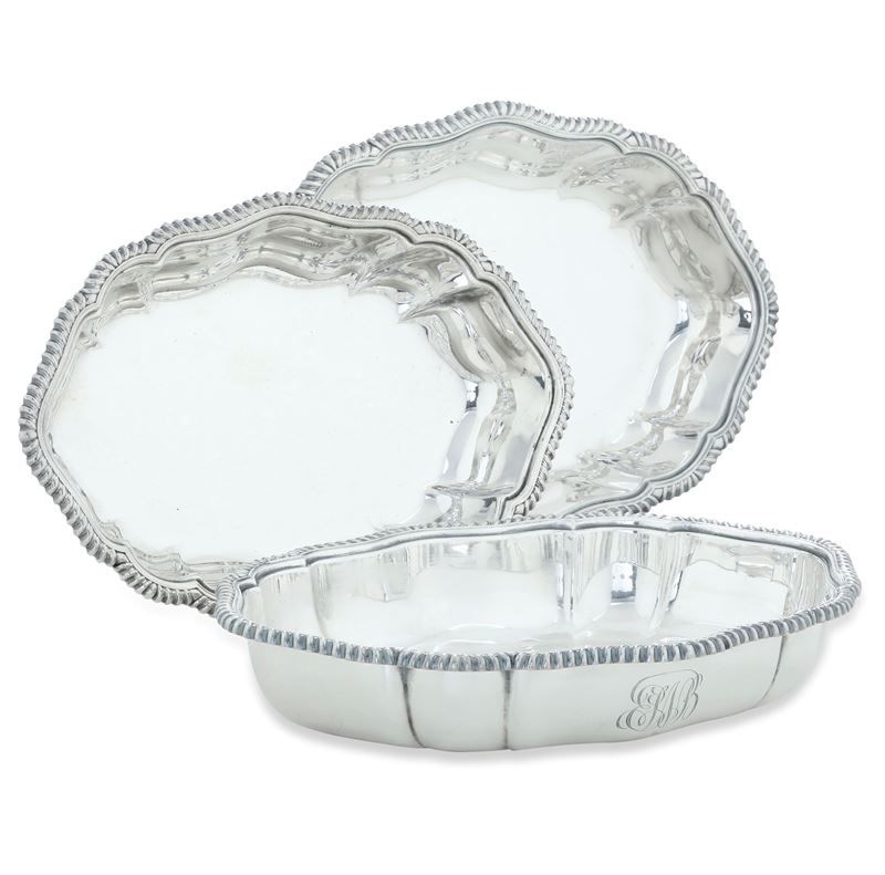 Tre cestini ovali. Tiffany, U.S.A., XIX secolo   - Asta Argenti, Icone e Oggetti d'Arte - Cambi Casa d'Aste