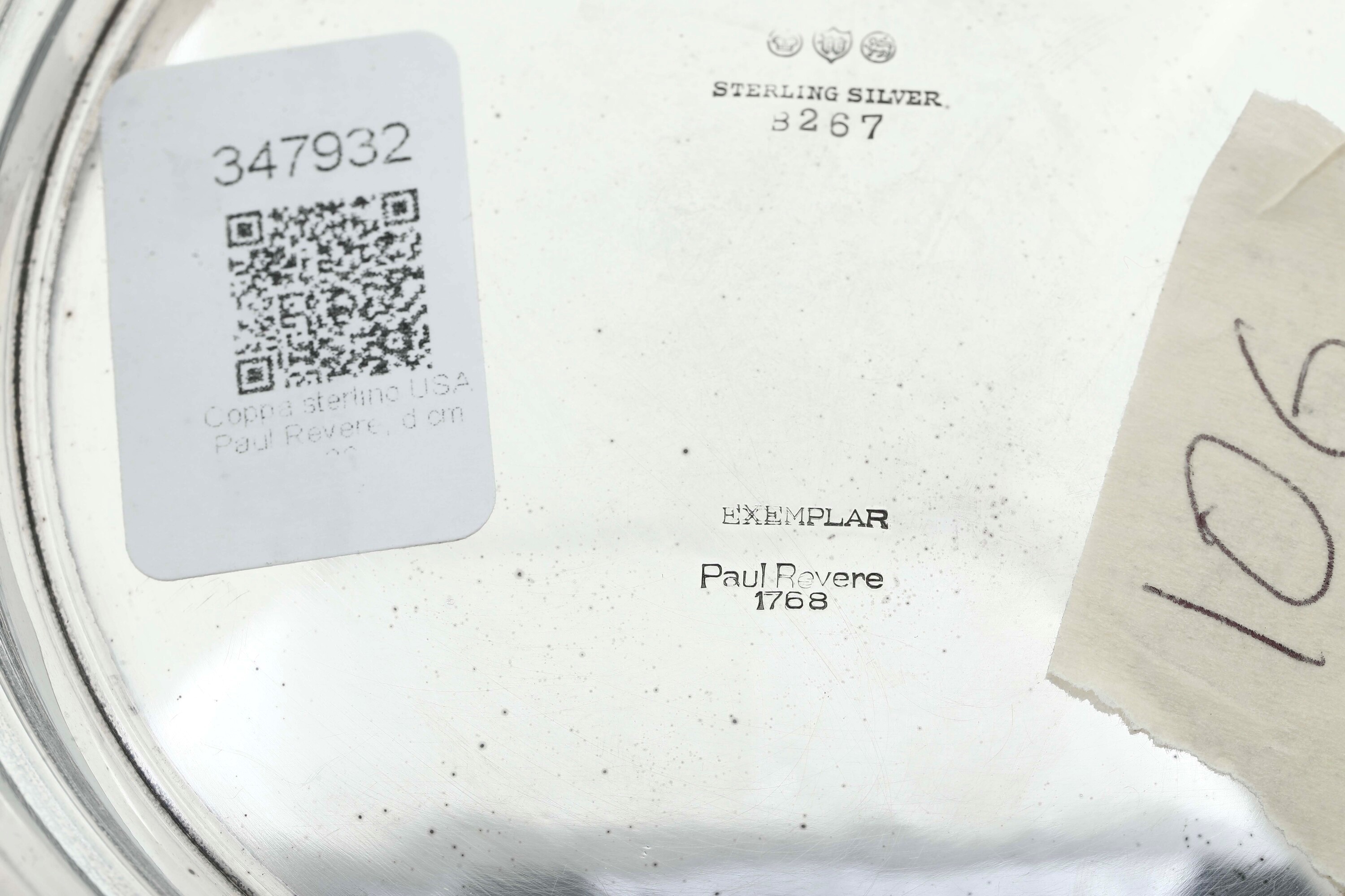 Watson Company, Coppa in argento 925, modello di Paul Revere, XX secolo