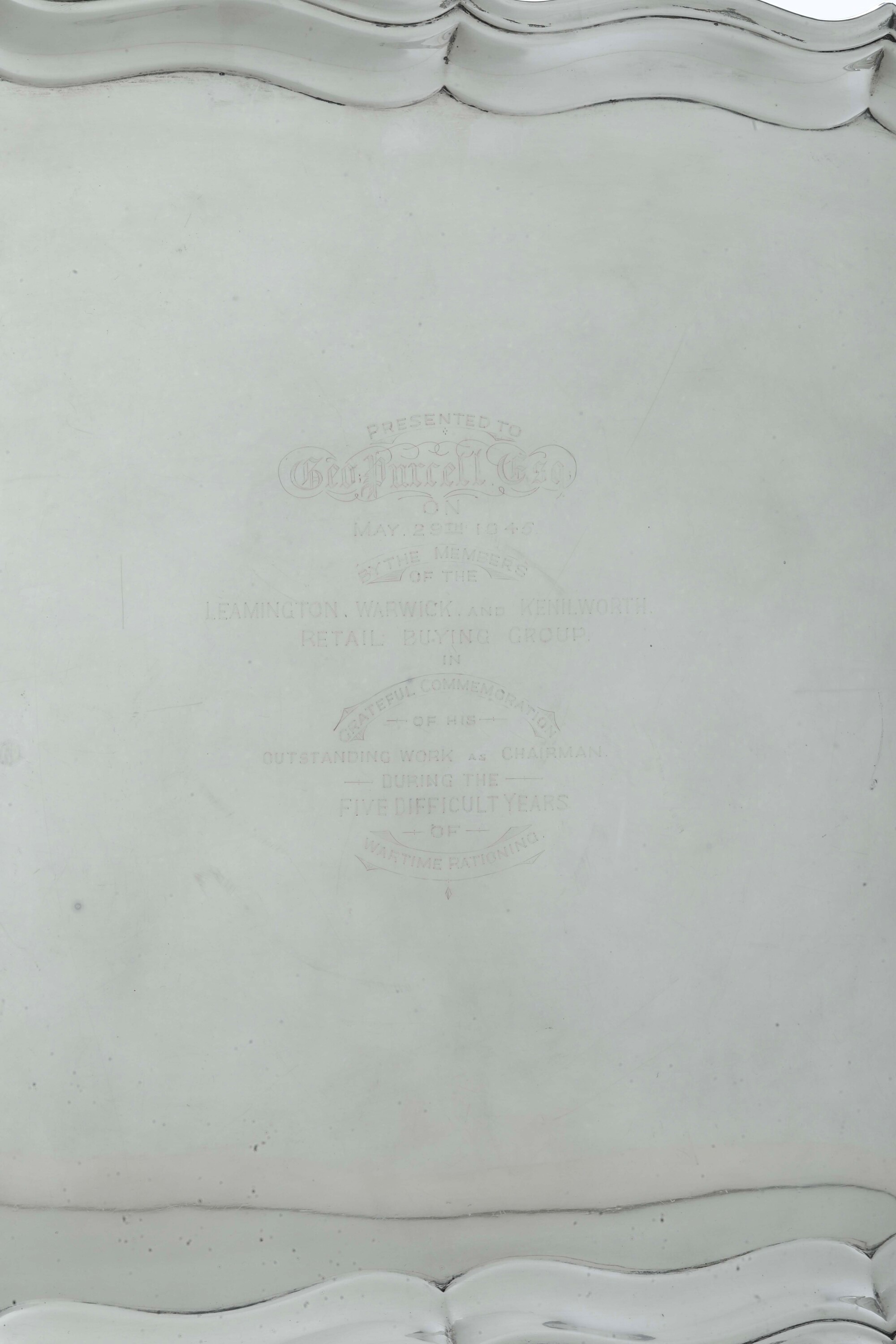 Grande Vassoio. Città di Sheffiled 1889