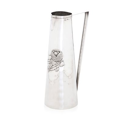 Brandimarte (argentiere di Firenze), Brocca in argento fuso e sagomato, argenteria toscana del XX...