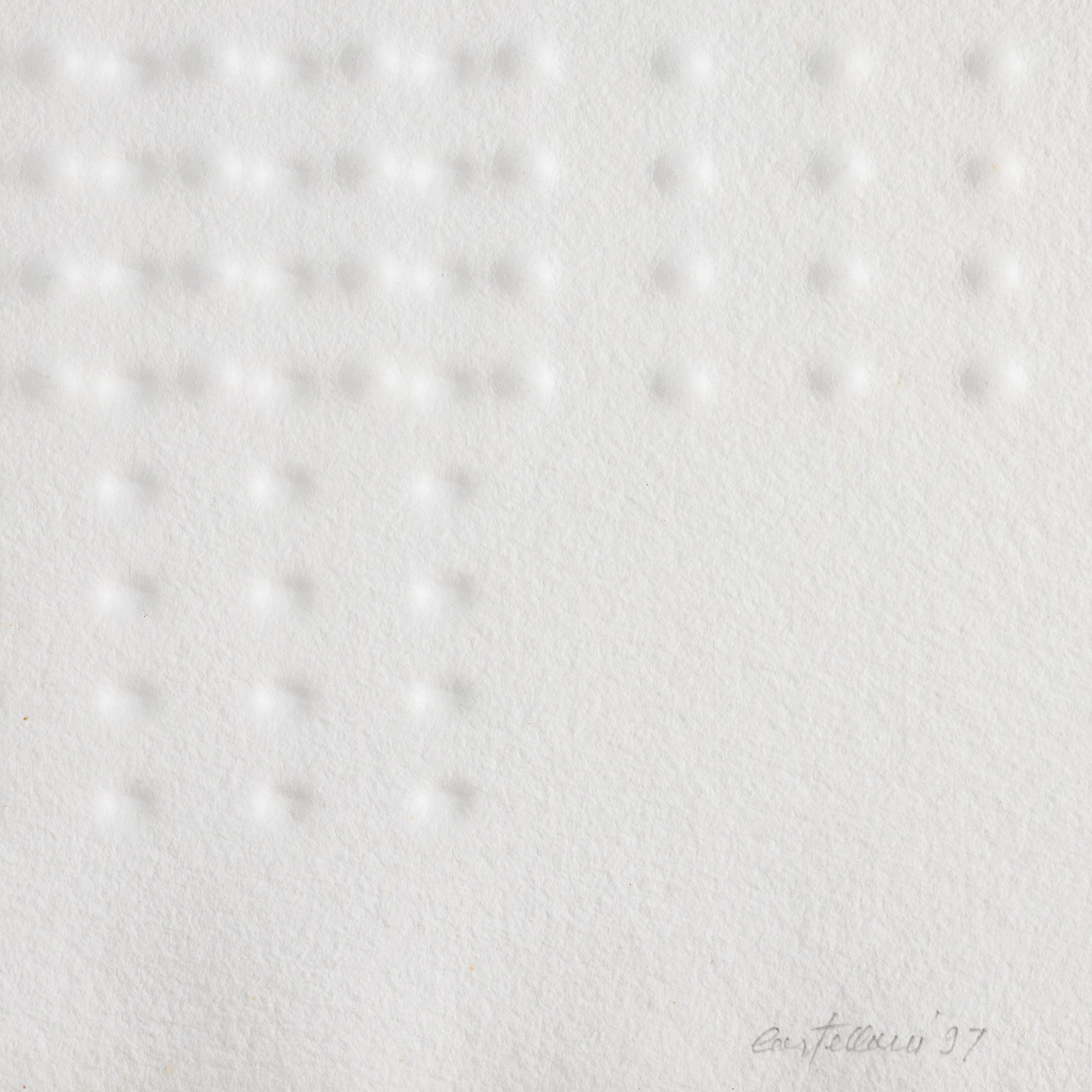 Enrico Castellani - Senza titolo – carta a rilievo, 1997