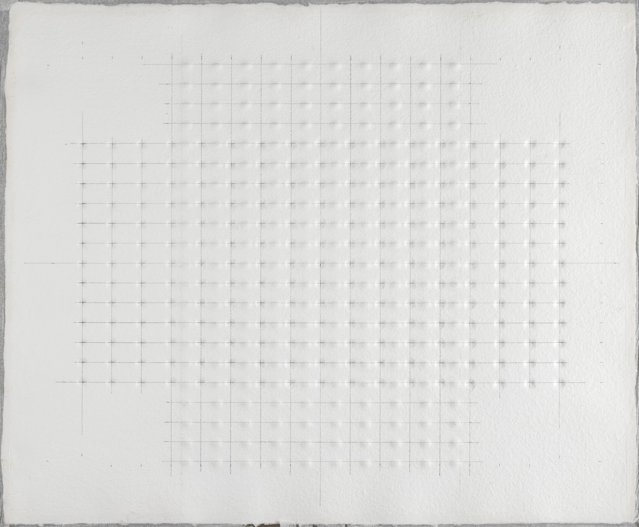 Enrico Castellani - Senza titolo – carta a rilievo, 1997