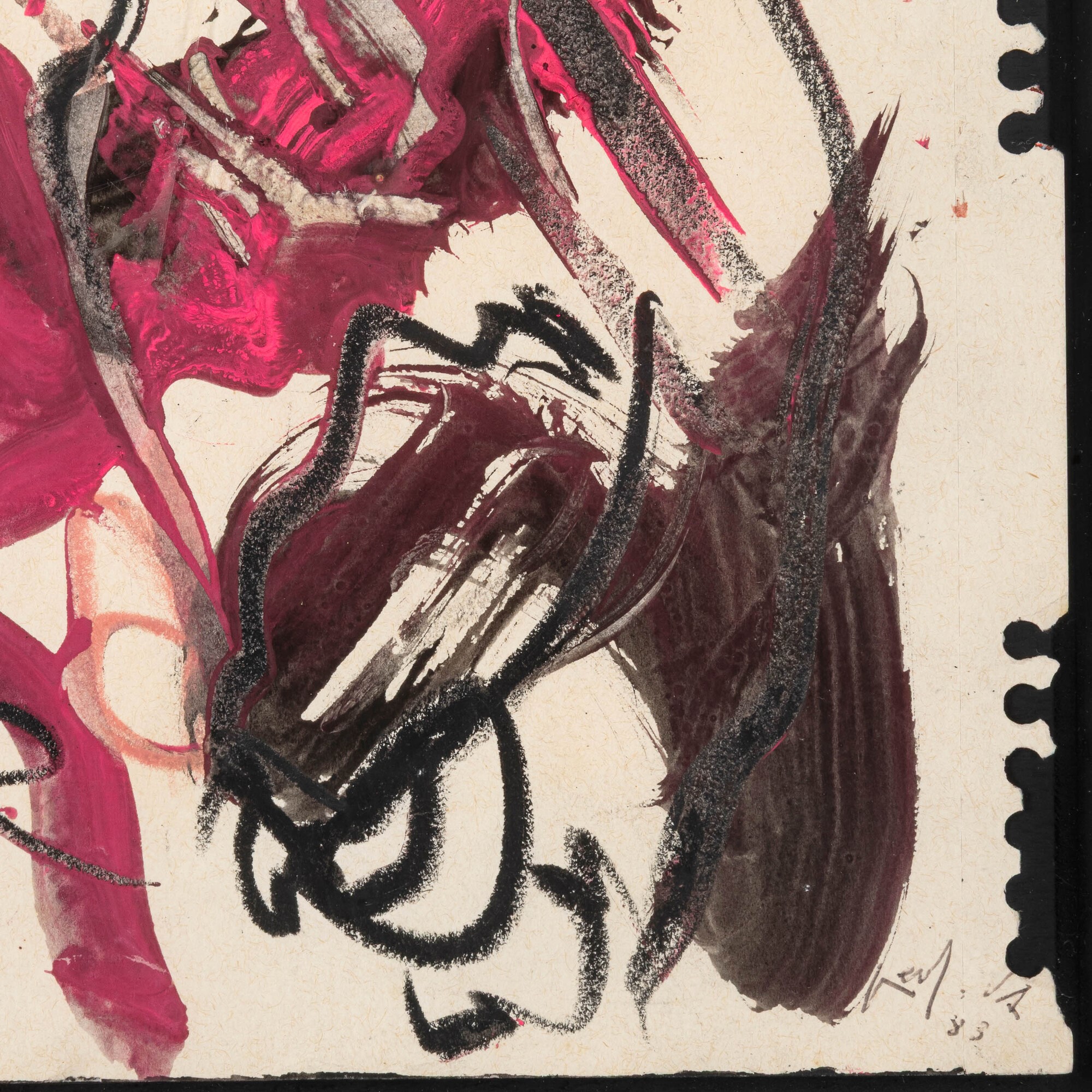 Emilio Vedova - Oltre - Tecnica mista su carta, 1983