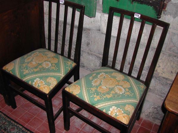 Sei sedie in legno di mogano in stile