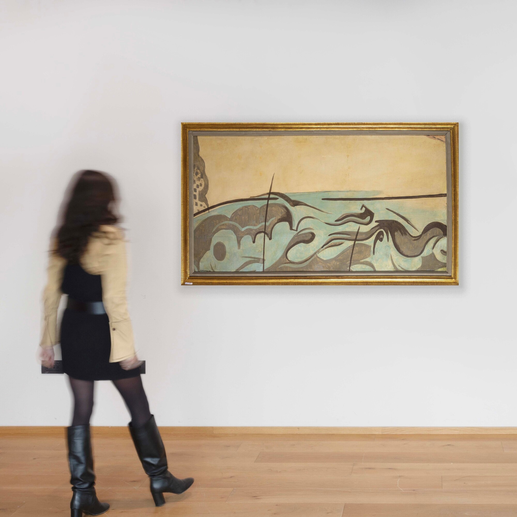 Enrico Prampolini - Marina, olio su tavola