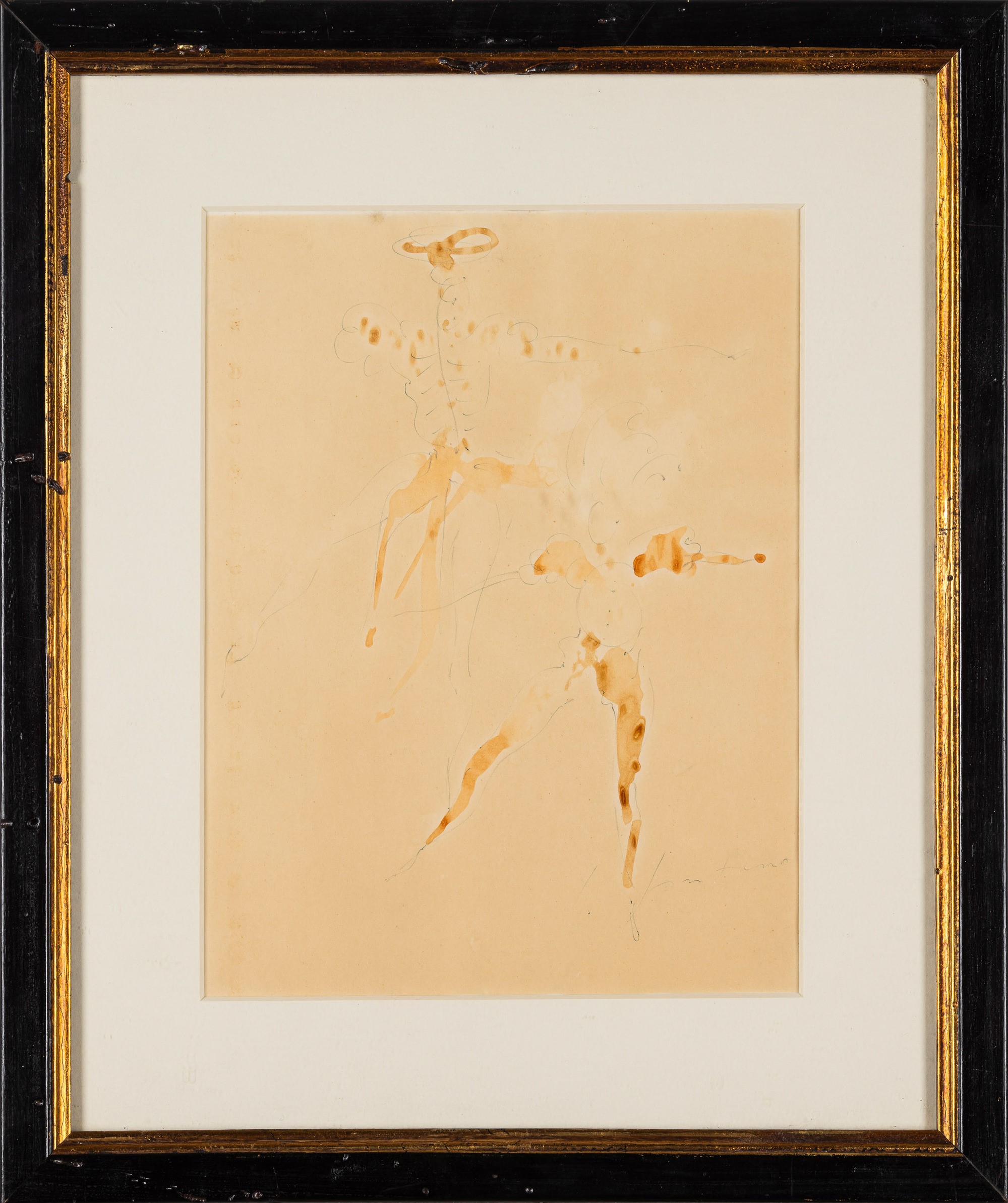 Lucio Fontana - Ritratto di Don Chisciotte, penna e china su carta