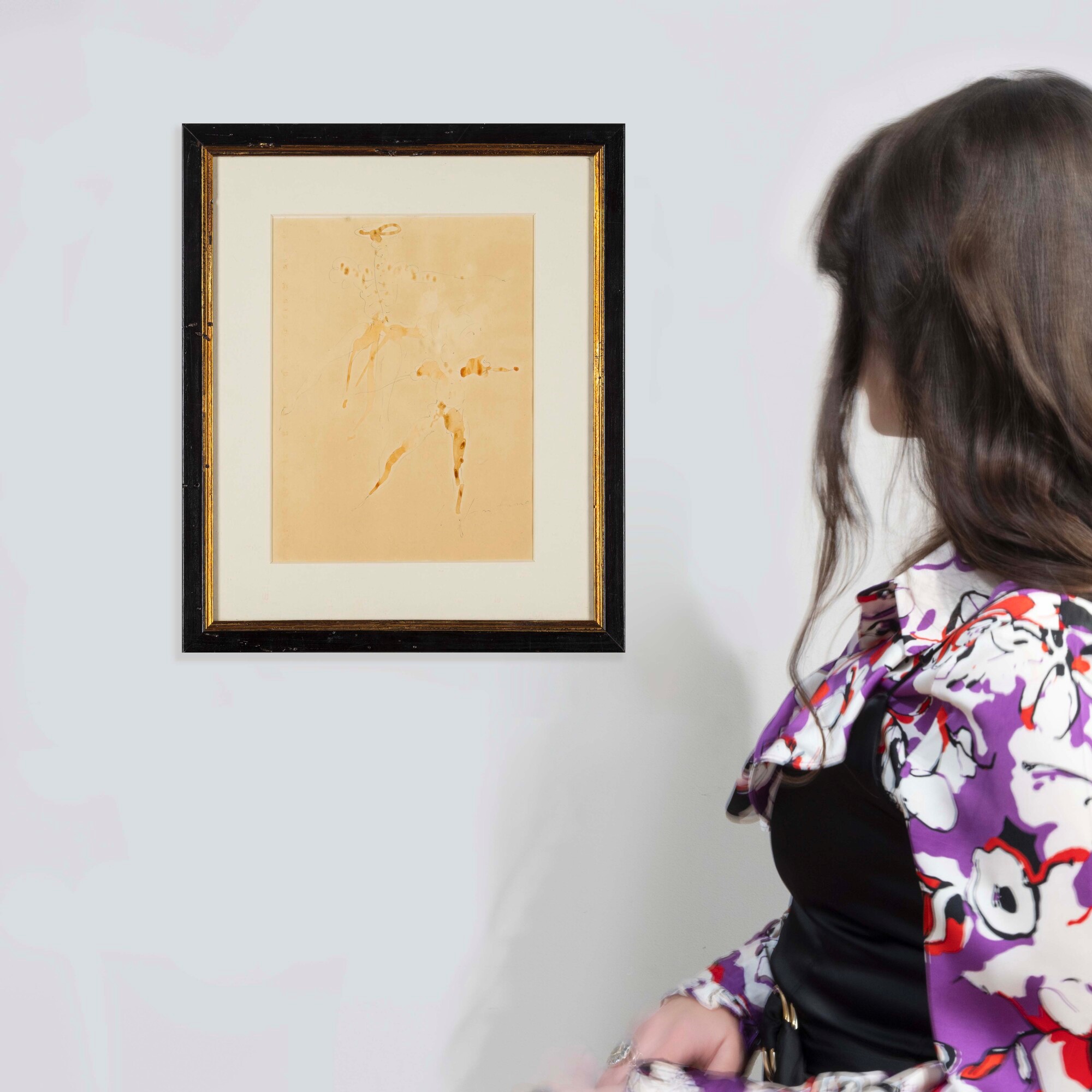 Lucio Fontana - Ritratto di Don Chisciotte, penna e china su carta