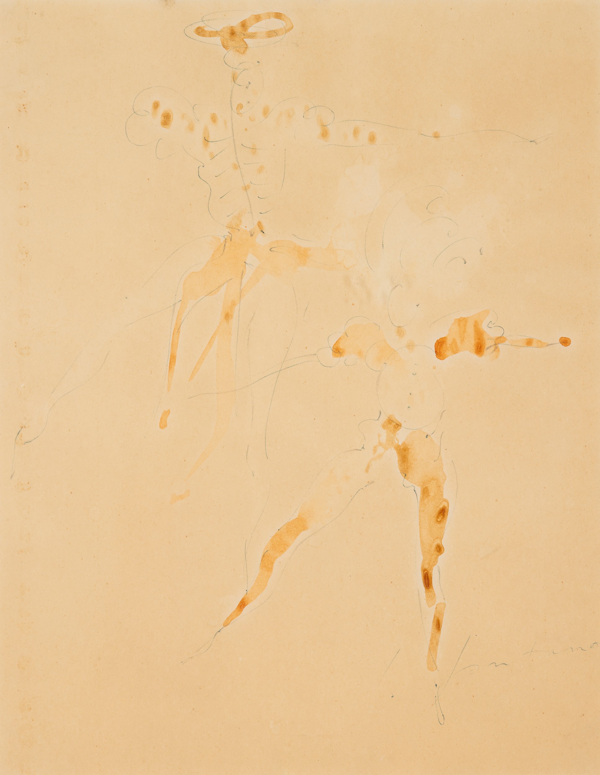 Lucio Fontana - Ritratto di Don Chisciotte, penna e china su carta