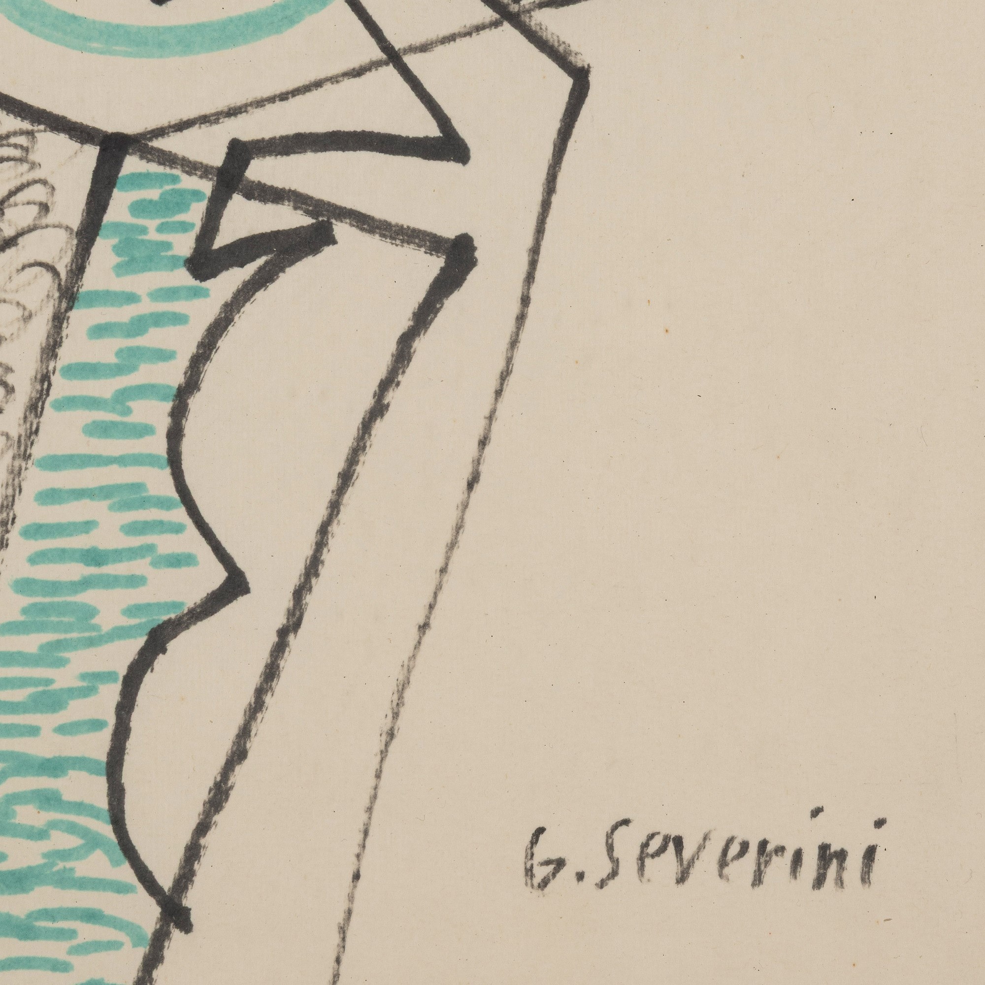 Gino Severini - Senza titolo, tecnica mista su carta
