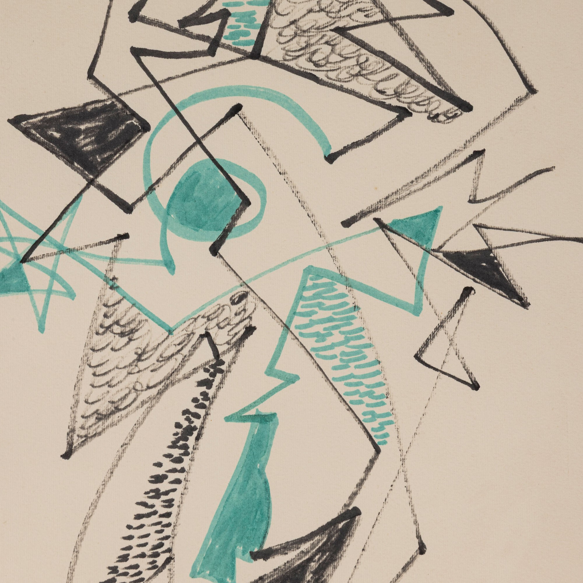 Gino Severini - Senza titolo, tecnica mista su carta