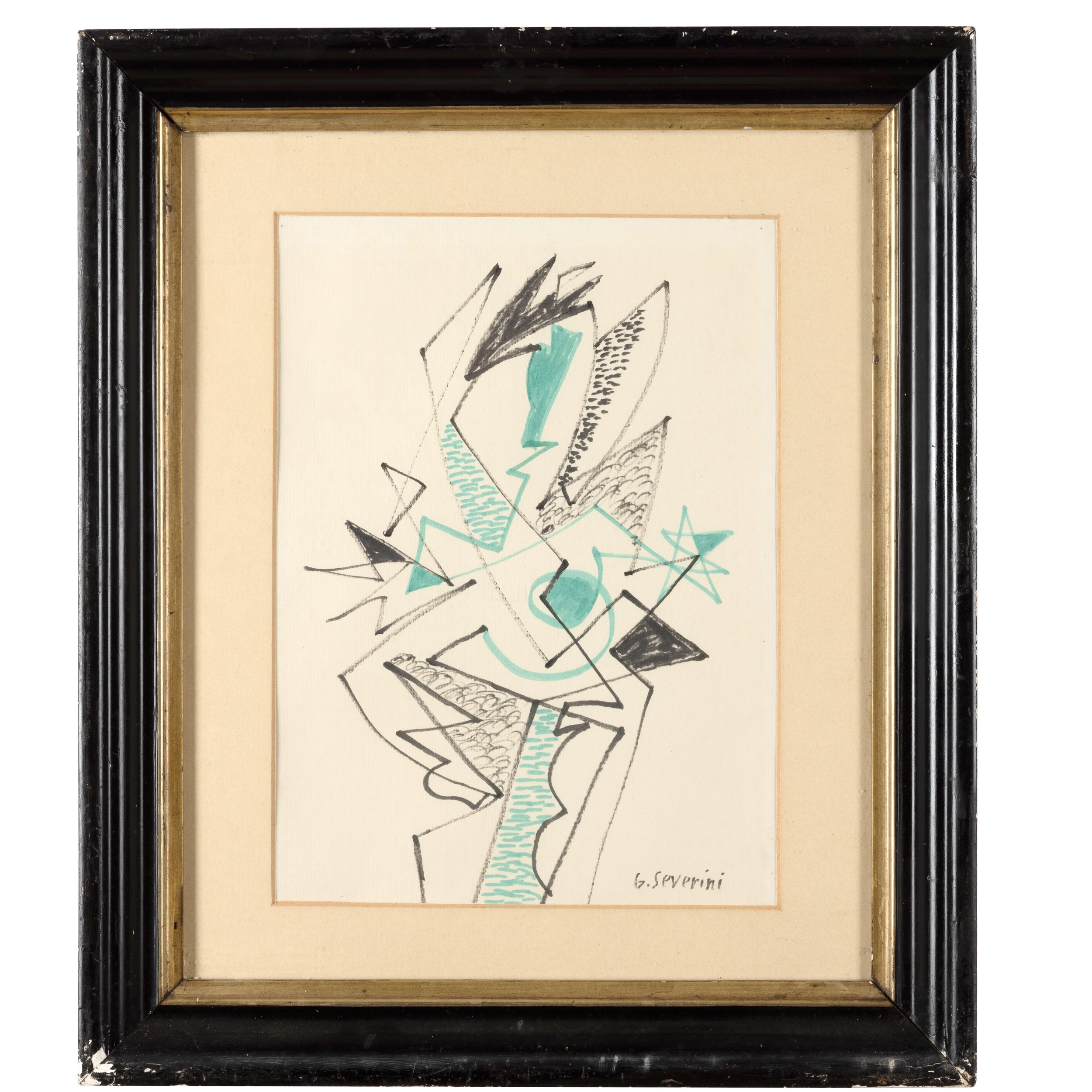 Gino Severini - Senza titolo, tecnica mista su carta