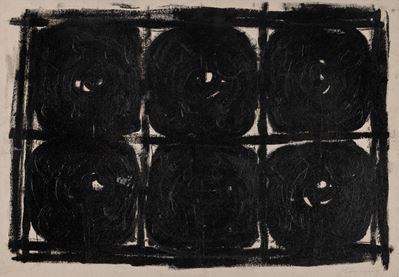 Senza titolo (1999), catrame su cartone