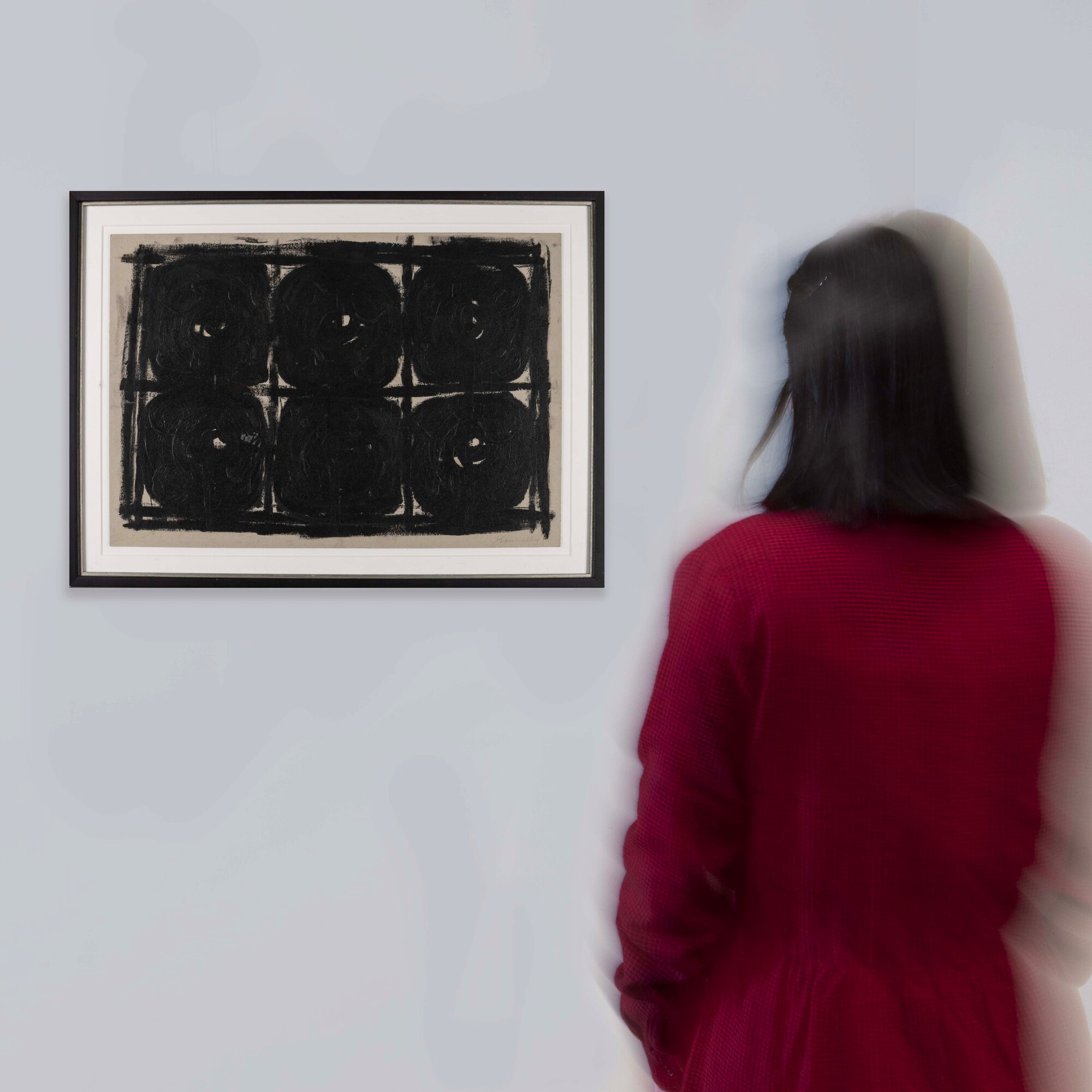 Jannis Kounellis - Senza titolo (1999), catrame su cartone
