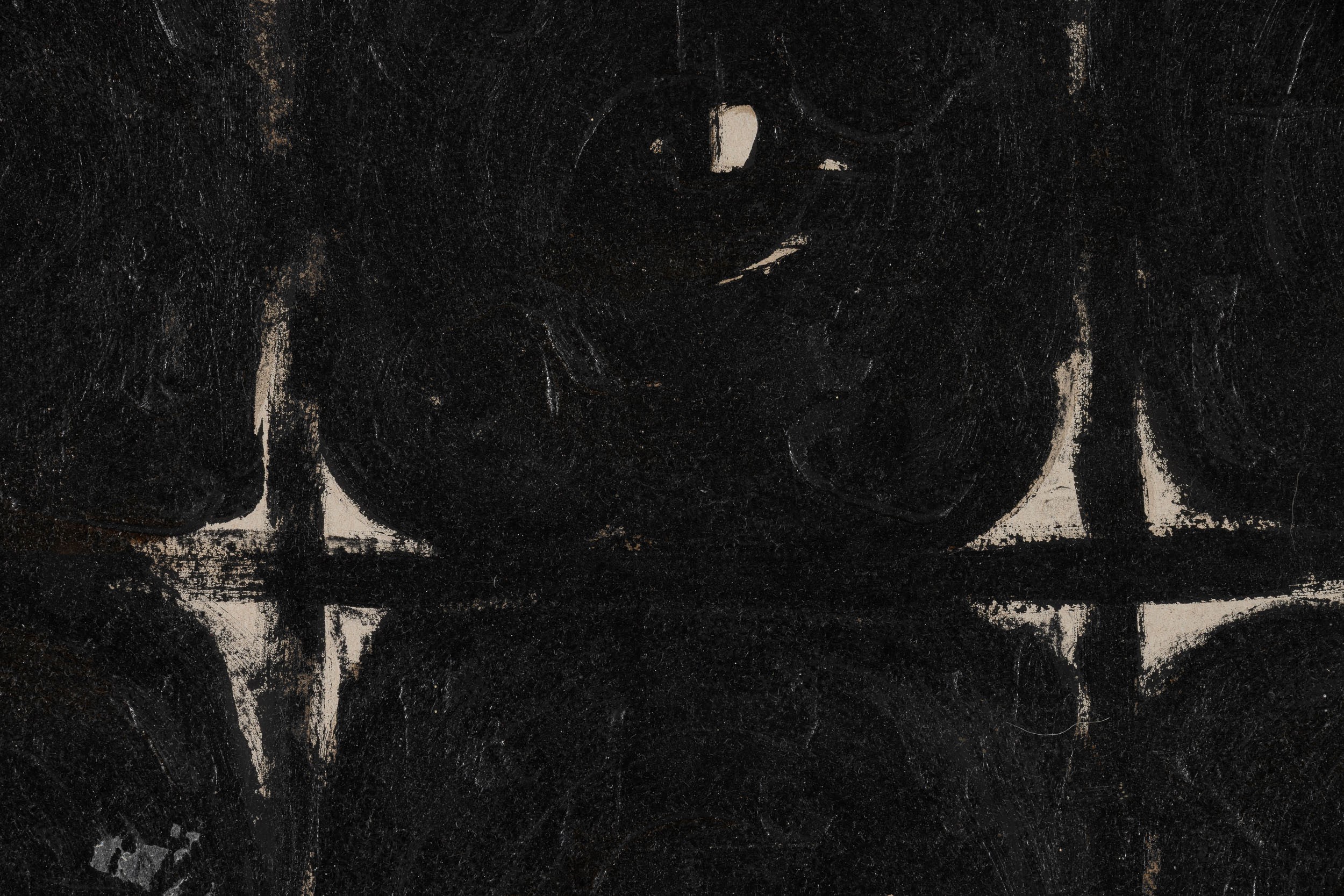 Jannis Kounellis - Senza titolo (1999), catrame su cartone