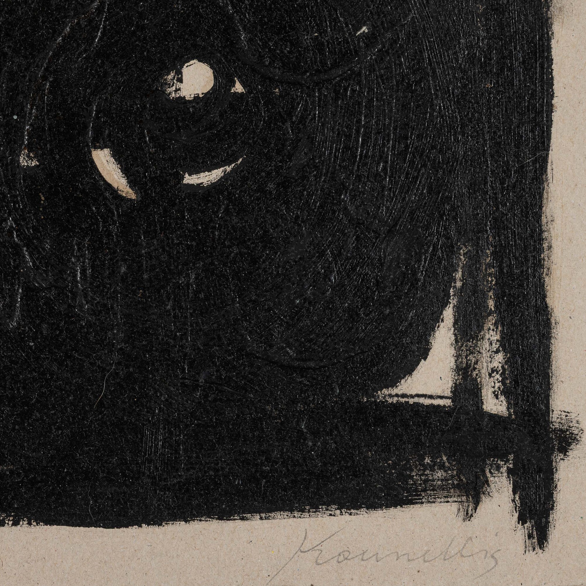 Jannis Kounellis - Senza titolo (1999), catrame su cartone