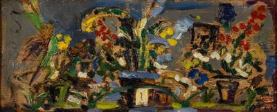 Vasi di fiori, olio su tavola