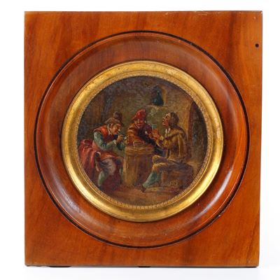 Artista non identificato, Miniatura su rame firmata