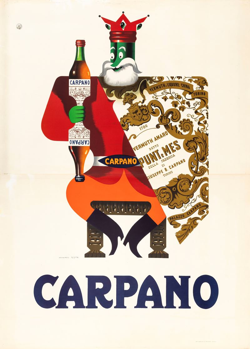 Armando Testa : Re Carpano  - Auction Vintage Posters and Collectibles - Cambi Casa d'Aste