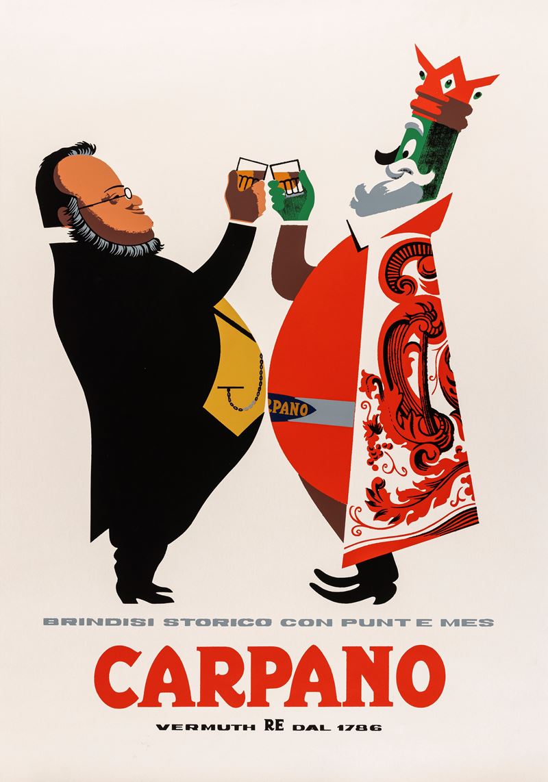 Armando Testa : Carpano - Brindisi Storico con Cavour  - Auction Vintage Posters and Collectibles - Cambi Casa d'Aste